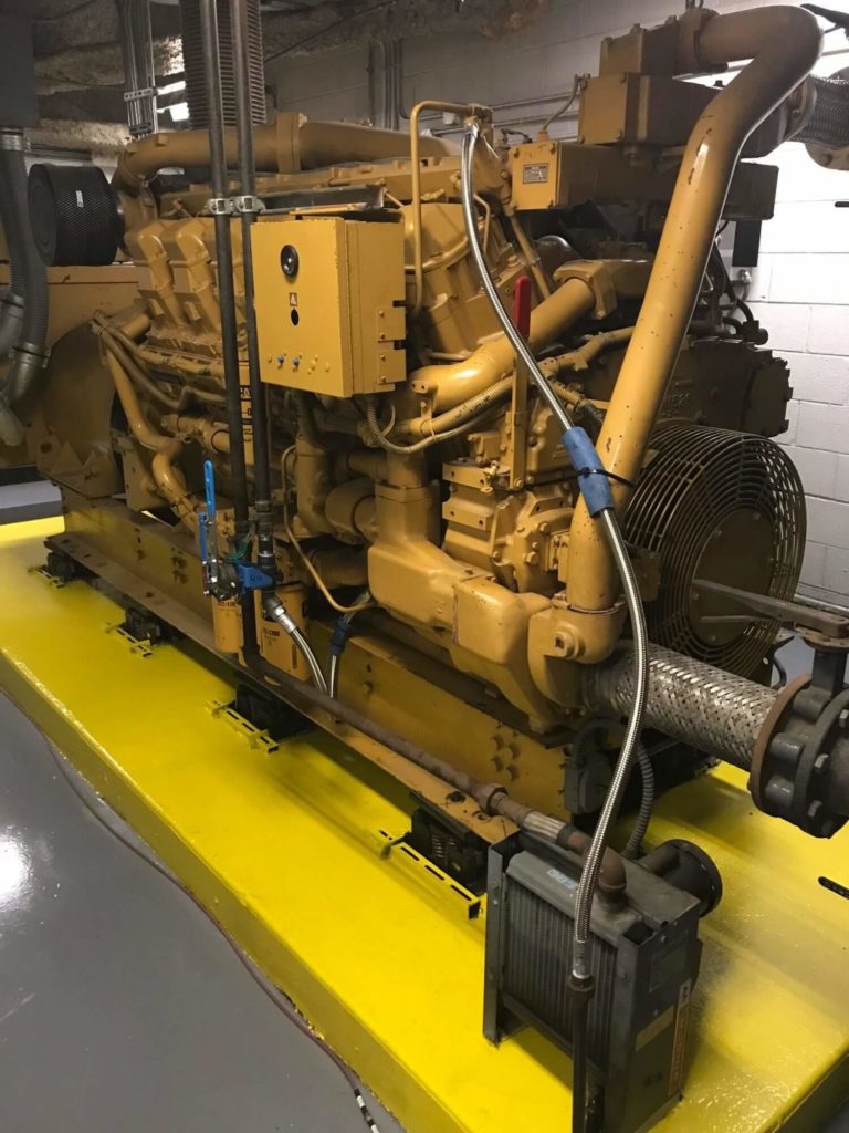 close up of yellow caterpillar generator